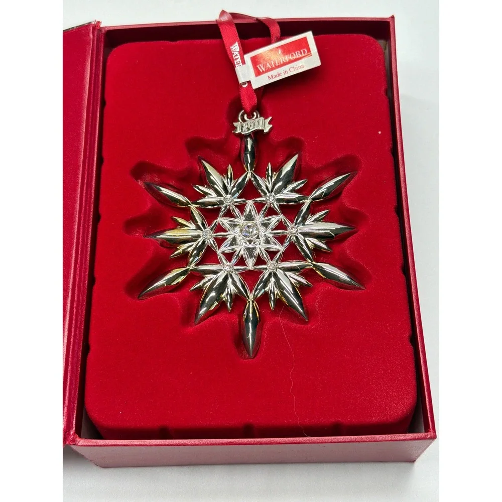 Waterford 2011 Silver Snowflake Christmas Ornament Dated‎ Star 155533 NIB